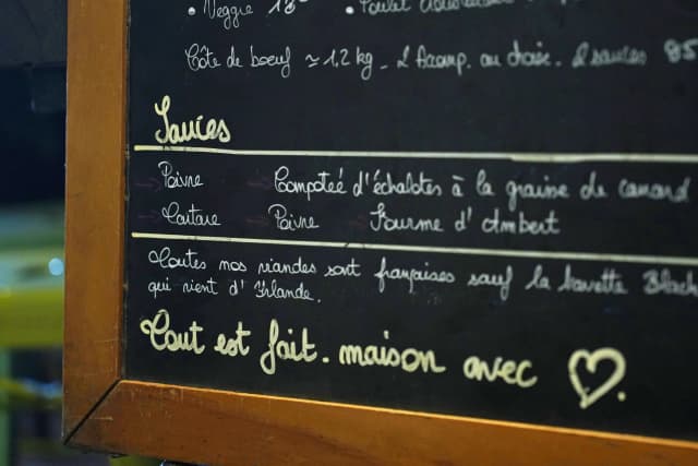Notre carte du soir